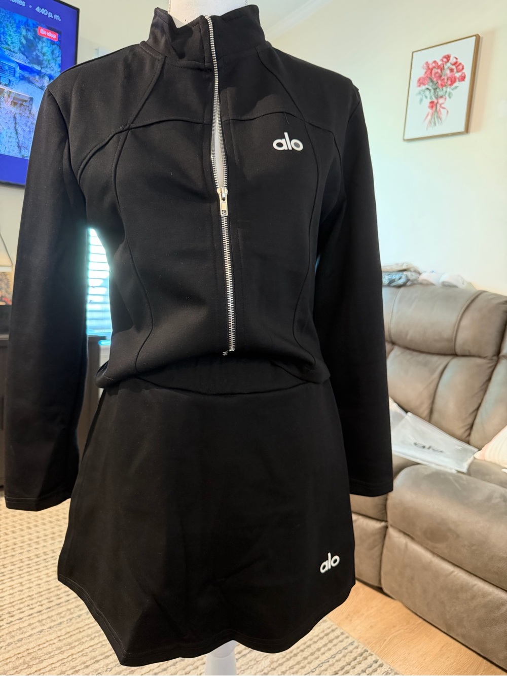 Yoga Black Active Skort with Logo